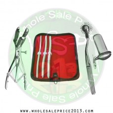  Hegar uterine dilator 3 pieces set, 7-8, 9-10, 11-12, wartenberg pinwheel,mathieu speculum, collin large